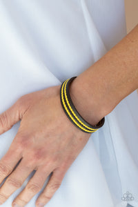 Show The Way - Yellow Leather Bracelet Paparazzi