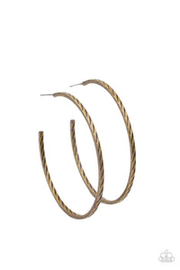 Rural Reserve - Brass Hoop Earring Paparazzi