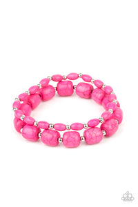 Colorfully Country - Pink Stone Bracelet Paparazzi