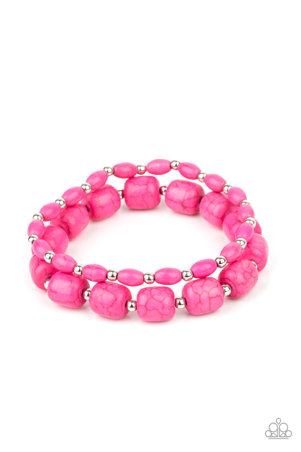 Colorfully Country - Pink Stone Bracelet Paparazzi