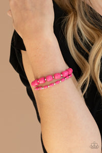 Colorfully Country - Pink Stone Bracelets