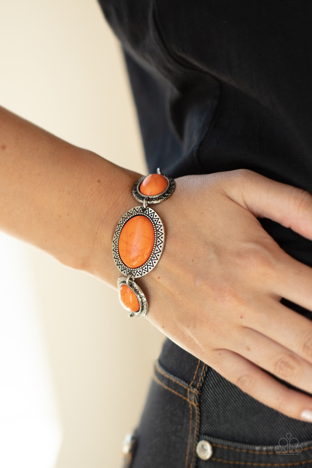 MESA Time Zone - Orange Stone Bracelet Paparazzi