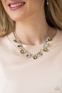 BLING to Attention - Brown Rhinestone Necklace Paparazzi