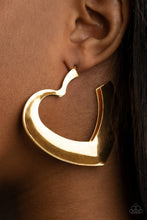 Load image into Gallery viewer, Heart-Racing Radiance - Gold Earring Paparazzi
