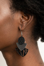 Load image into Gallery viewer, Jurassic Juxtaposition - Black Earring Paparazzi
