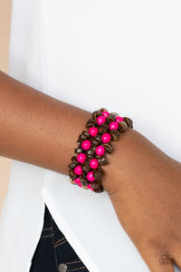 Tahiti Tourist - Pink Wood Bracelet Paparazzi