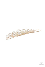 Load image into Gallery viewer, Paparazzi Elegantly Efficient - Gold Pearl Hair Clip
