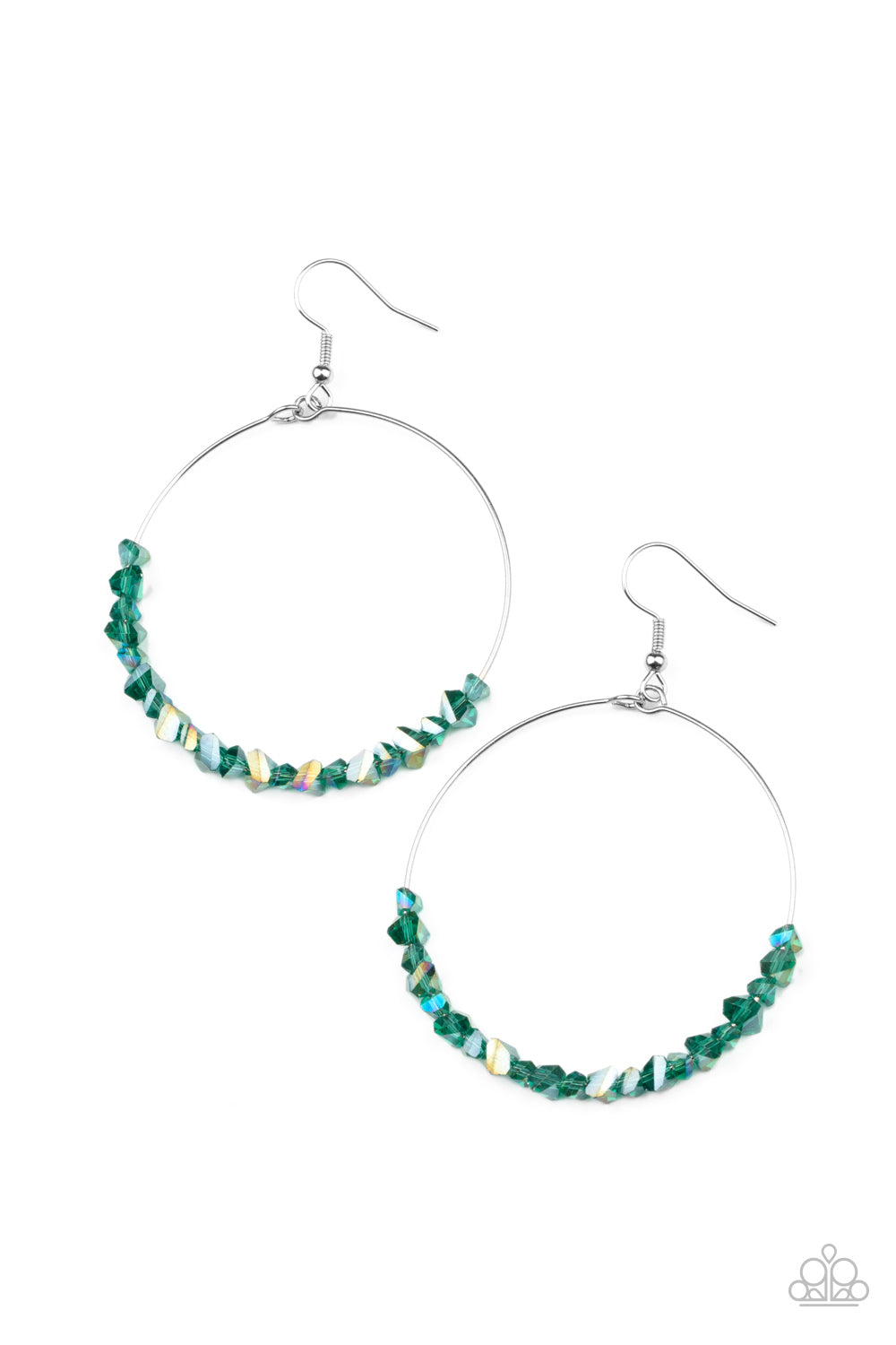 Glimmering Go-Getter - Green Earring Paparazzi