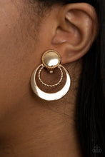 Load image into Gallery viewer, Refined Ruffles - Gold Clip On Earring Paparazzi
