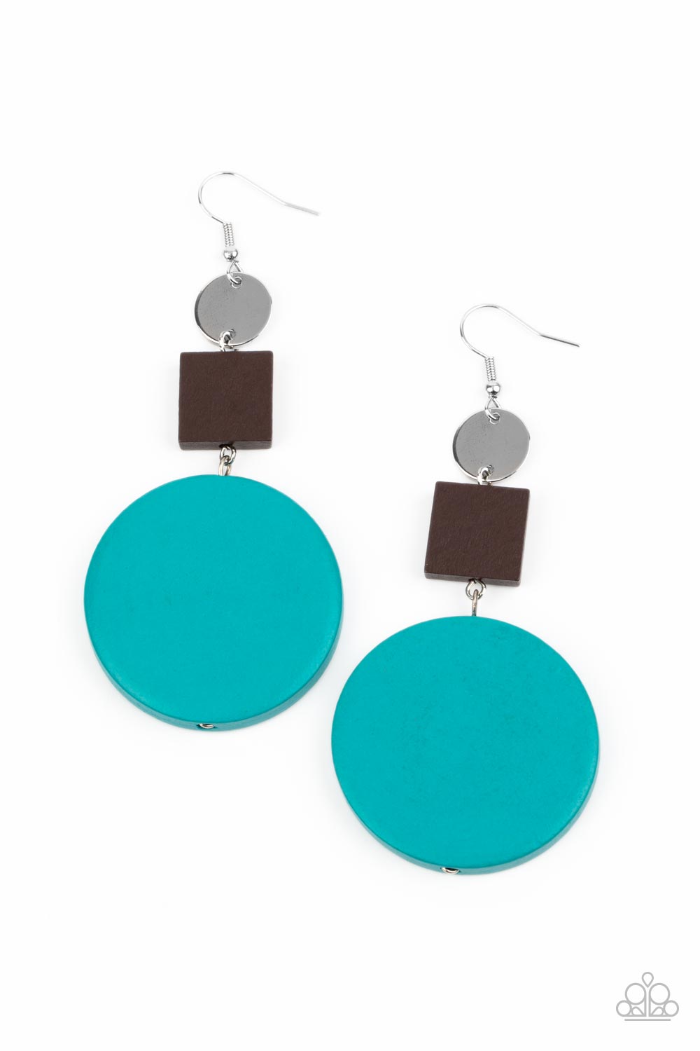 Modern Materials - Blue Wood Earring Paparazzi