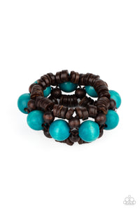 Tropical Temptations - Blue Wood Bracelet Paparazzi