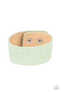 Butterfly Canopy - Green Leather Bracelet Paparazzi