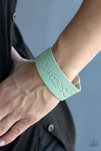 Butterfly Canopy - Green Leather Bracelet Paparazzi