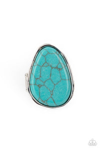 Marble Mecca - Turquoise Stone Ring Paparazzi