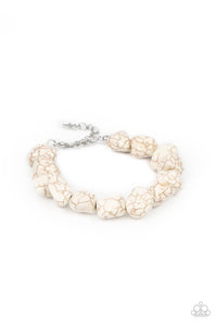 Prehistoric Paradise - White Stone Bracelet Paparazzi
