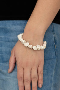Prehistoric Paradise - White Stone Bracelet Paparazzi