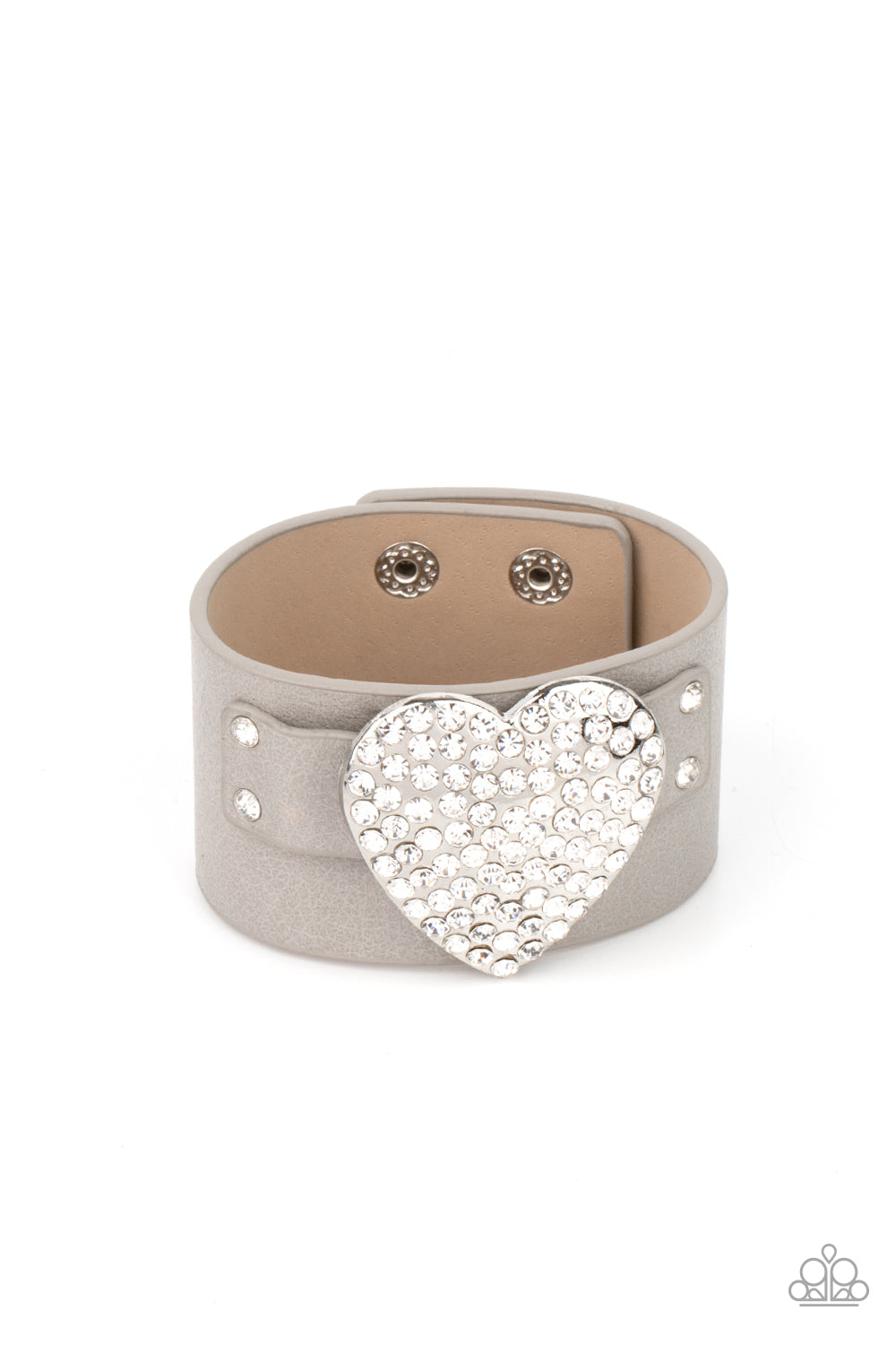 Flauntable Flirt - Silver Leather Band Paparazzi