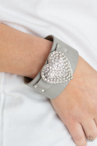 Flauntable Flirt - Silver Leather Band Paparazzi