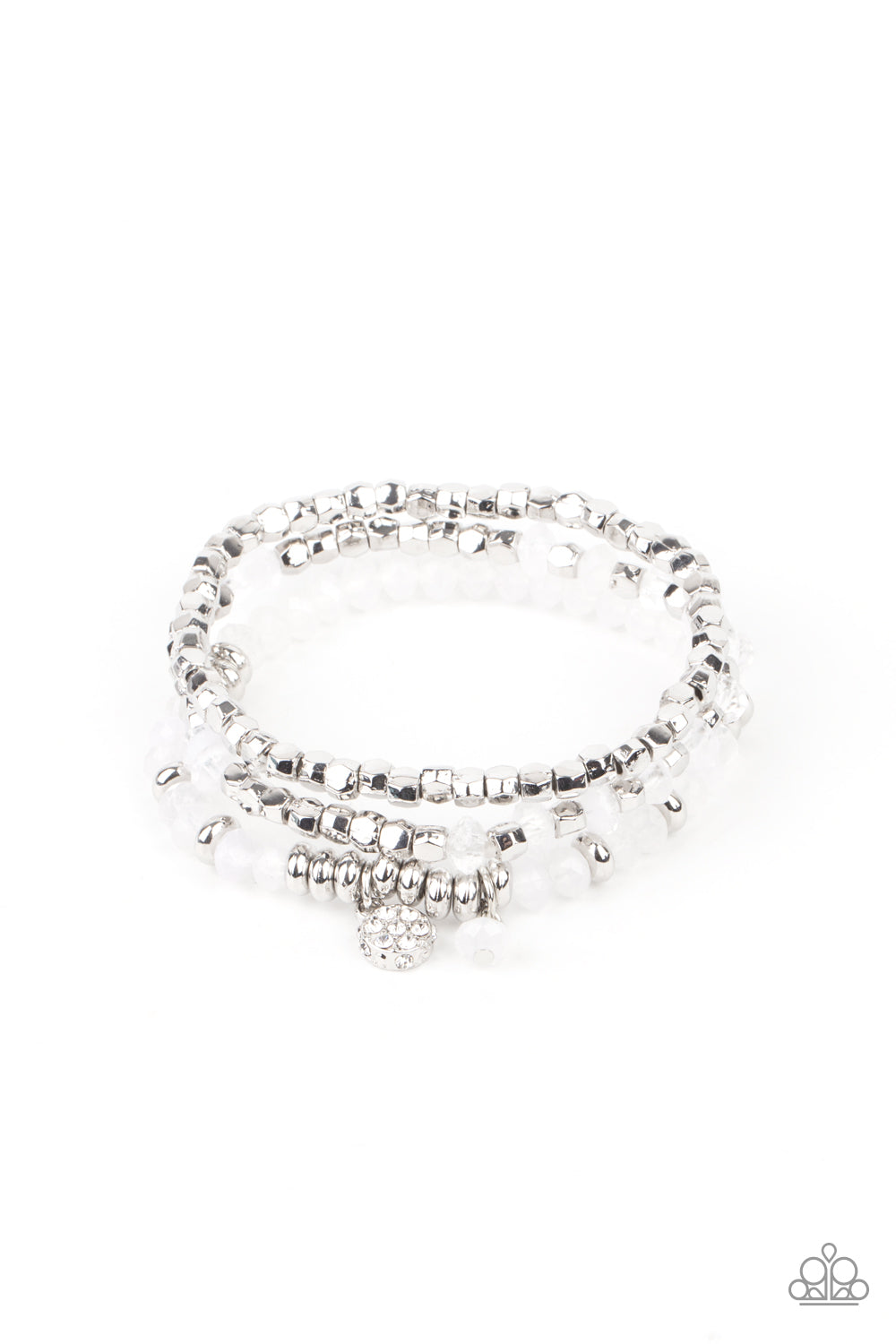 Glacial Glimmer - White Bracelet Paparazzi