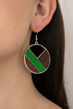 Load image into Gallery viewer, Dont Be MODest - Green Wood Earring Paparazzi
