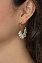 Load image into Gallery viewer, Paparazzi Poshly Primitive - White Stone Hoop Earring
