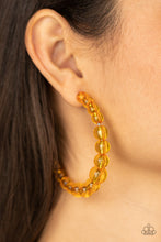 Load image into Gallery viewer, In The Clear - Yellow Hoop Earring Paparazzi
