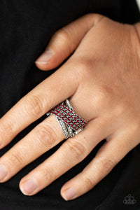 Classic Crossover - Red Rhinestone Ring