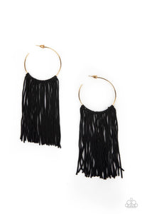 Flauntable Fringe - Gold Hoop Earring Paparazzi