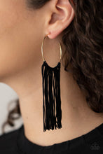 Load image into Gallery viewer, Flauntable Fringe - Gold Hoop Earring Paparazzi
