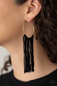 Flauntable Fringe - Gold Hoop Earring Paparazzi