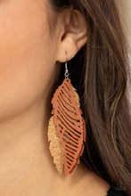 Load image into Gallery viewer, WINGING Off The Hook - Brown Earring Paparazzi
