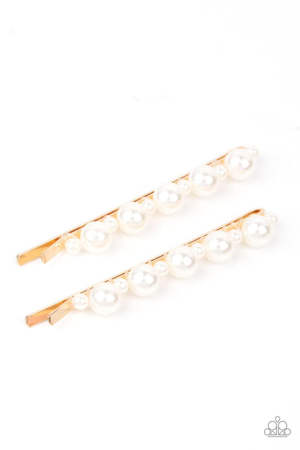 Paparazzi Put A Pin In It - Gold Pearl Hair Clip