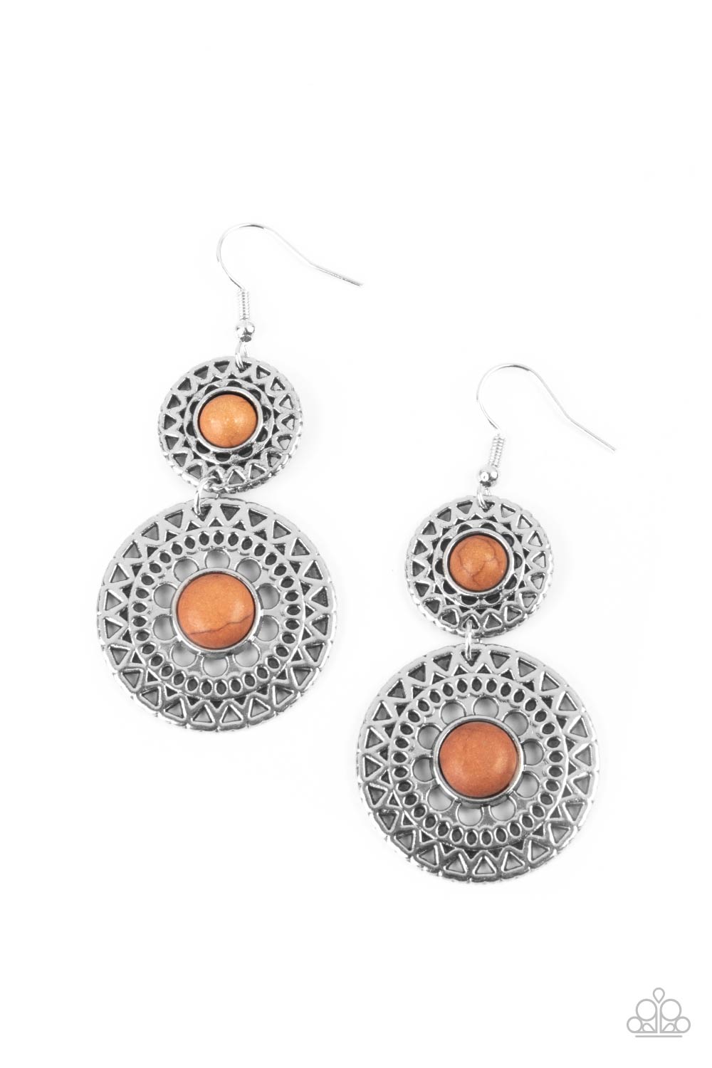 Sunny Sahara - Brown Earring Paparazzi
