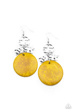 Load image into Gallery viewer, Diva Of My Domain - Yellow Wood Earring Paparazzi
