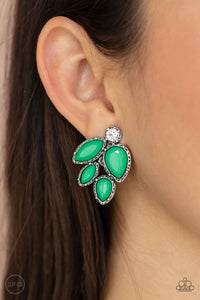 Fancy Foliage - Green Clip On Earring Paparazzi