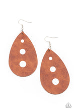 Load image into Gallery viewer, Rustic Torrent - Brown Leather Earring Paparazzi
