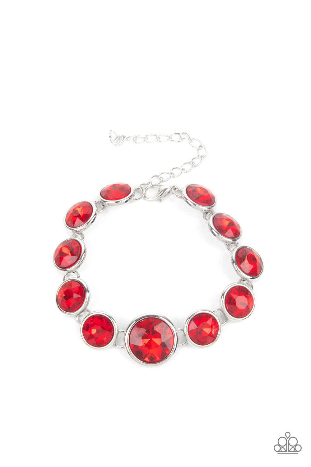 Lustrous Luminosity - Red Rhinestone Bracelet Paparazzi