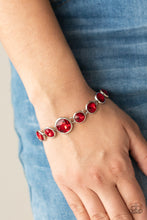 Load image into Gallery viewer, Lustrous Luminosity - Red Rhinestone Bracelet Paparazzi
