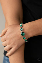 Load image into Gallery viewer, Paparazzi Lustrous Luminosity - Green Rhinestone Bracelet
