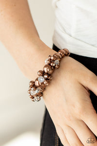 Upcycled Upscale - Brown Pearl Bracelet Paparazzi