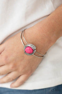 Paparazzi Living Off The BANDLANDS - Pink Stone Bracelet