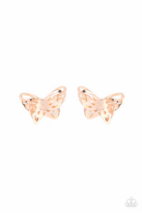 Flutter Fantasy - Rose Gold Earring Paparazzi