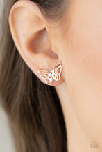 Load image into Gallery viewer, Flutter Fantasy - Rose Gold Earring Paparazzi
