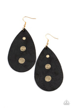 Load image into Gallery viewer, Rustic Torrent - Black Leather Earring Paparazzi
