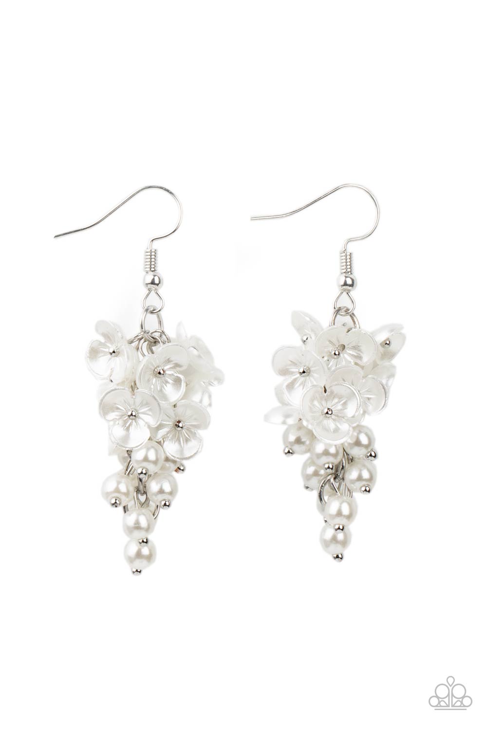 Bountiful Bouquets - White Earring Paparazzi