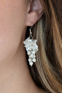 Bountiful Bouquets - White Earring Paparazzi