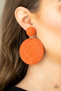 Paparazzi Circulate The Room - Orange Earring