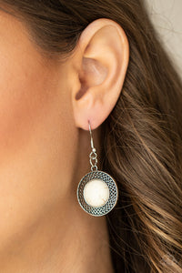 Circle The Wagons - White Stone Necklace Paparazzi