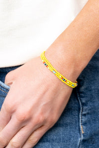 Basecamp Boyfriend - Yellow Seed Bead Urban Bracelet Paparazzi