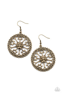 Floral Fortunes - Brass Earring Paparazzi